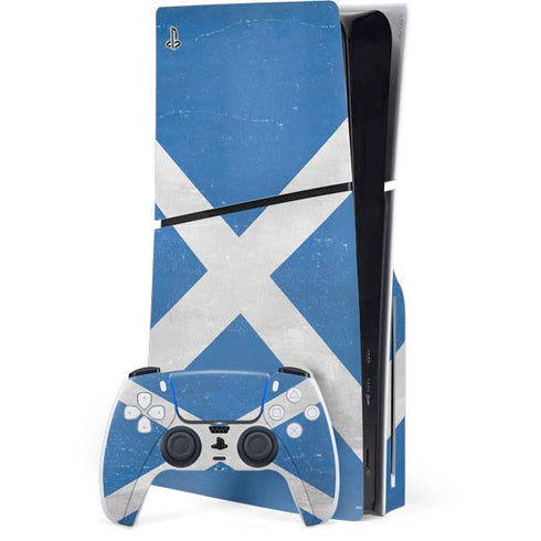 Scotland Flag Distressed PS5 Slim Disk Bundle Skin